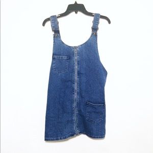 Dark wash Overall dress with gold zipper